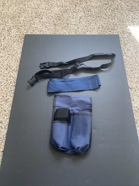 Massage Therapy Double Bottle Holster Adjustable Belt Navy Blue Fits All
